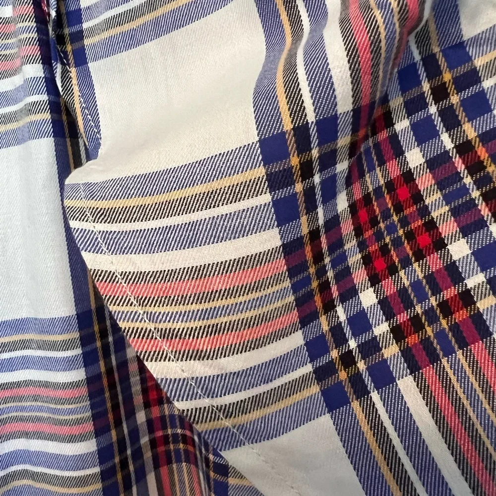 Free Assembly Women’s Plaid Ruffle Wrap Top Blouse Size XXL Curvy - Picture 5 of 10